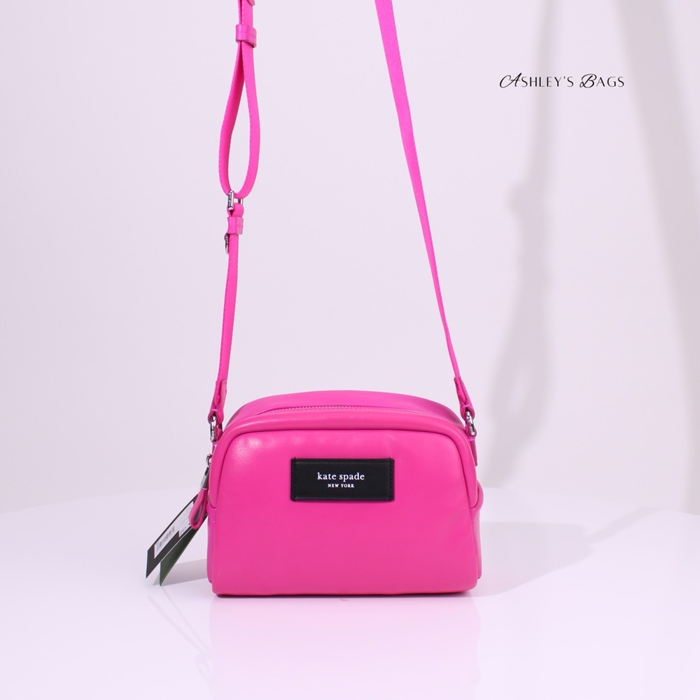 Kate Spade Puffed Satchel Crossbody In Pink Vivid Snapdragon - Picture 2 of 8
